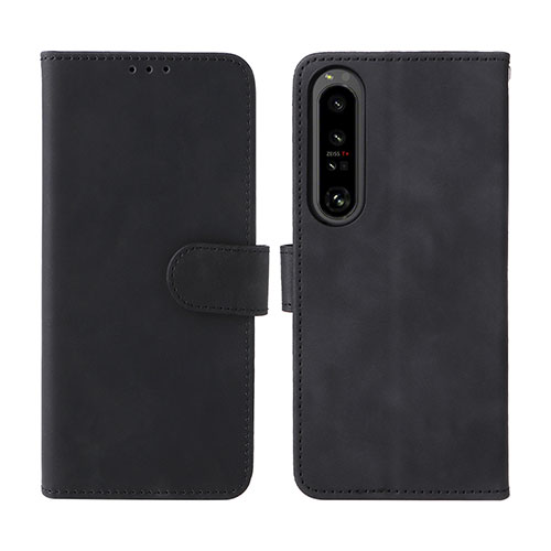 Leather Case Stands Flip Cover Holder L01Z for Sony Xperia 1 IV SO-51C Black