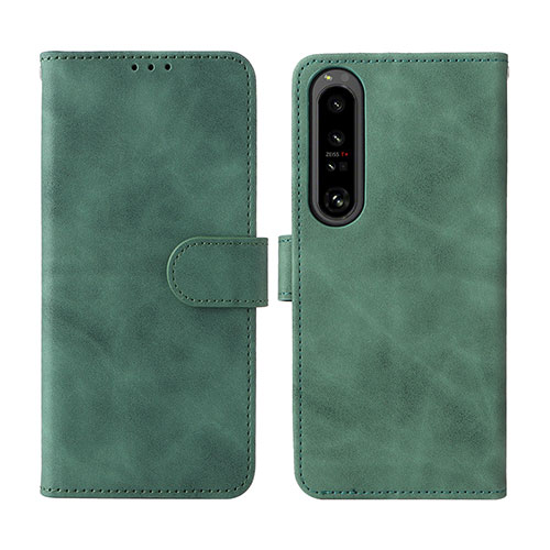 Leather Case Stands Flip Cover Holder L01Z for Sony Xperia 1 IV SO-51C Green