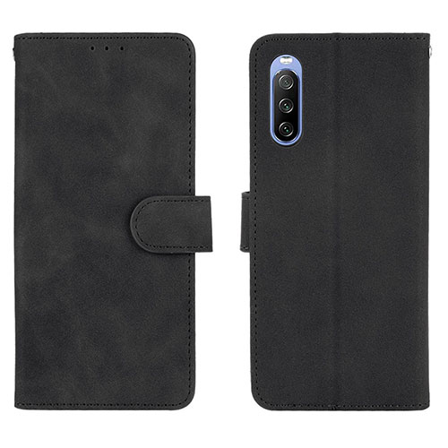 Leather Case Stands Flip Cover Holder L01Z for Sony Xperia 10 III Lite Black