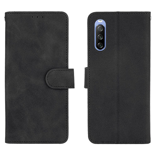 Leather Case Stands Flip Cover Holder L01Z for Sony Xperia 10 III SO-52B Black