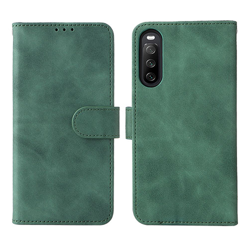 Leather Case Stands Flip Cover Holder L01Z for Sony Xperia 10 IV SO-52C Green