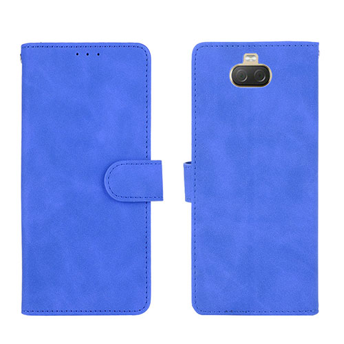 Leather Case Stands Flip Cover Holder L01Z for Sony Xperia 10 Plus Blue