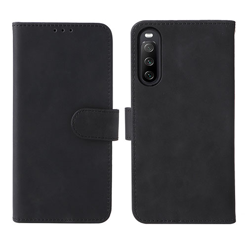 Leather Case Stands Flip Cover Holder L01Z for Sony Xperia 10 V Black