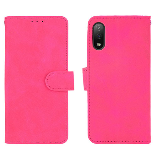 Leather Case Stands Flip Cover Holder L01Z for Sony Xperia Ace II Hot Pink