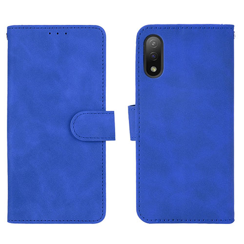 Leather Case Stands Flip Cover Holder L01Z for Sony Xperia Ace II SO-41B Blue