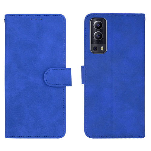 Leather Case Stands Flip Cover Holder L01Z for Vivo iQOO Z3 5G Blue