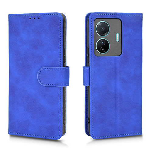 Leather Case Stands Flip Cover Holder L01Z for Vivo T1 Pro 5G Blue