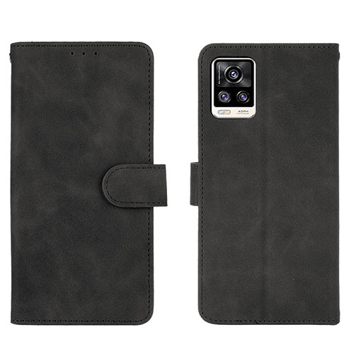 Leather Case Stands Flip Cover Holder L01Z for Vivo V20 (2021) Black