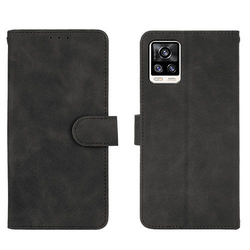 Leather Case Stands Flip Cover Holder L01Z for Vivo V20 Black