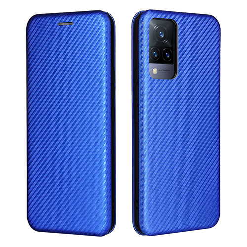 Leather Case Stands Flip Cover Holder L01Z for Vivo V21 5G Blue