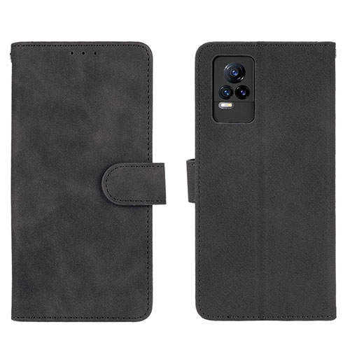 Leather Case Stands Flip Cover Holder L01Z for Vivo V21e 4G Black