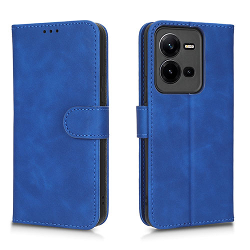 Leather Case Stands Flip Cover Holder L01Z for Vivo V25 5G Blue