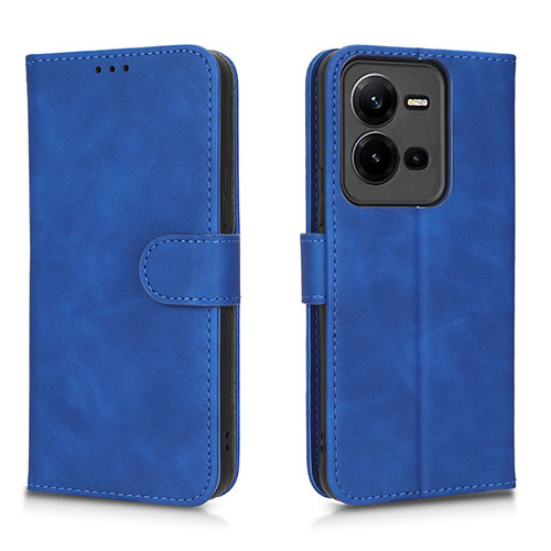 Leather Case Stands Flip Cover Holder L01Z for Vivo V25e Blue