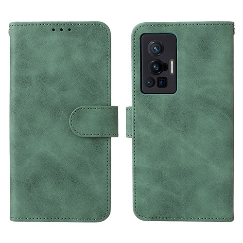 Leather Case Stands Flip Cover Holder L01Z for Vivo X70 Pro 5G Green