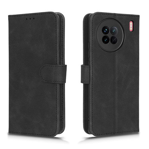 Leather Case Stands Flip Cover Holder L01Z for Vivo X90 5G Black