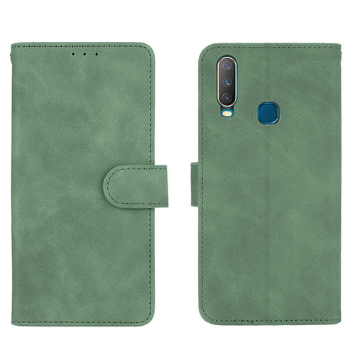 Leather Case Stands Flip Cover Holder L01Z for Vivo Y11 Green