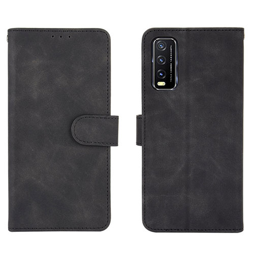Leather Case Stands Flip Cover Holder L01Z for Vivo Y20s Black