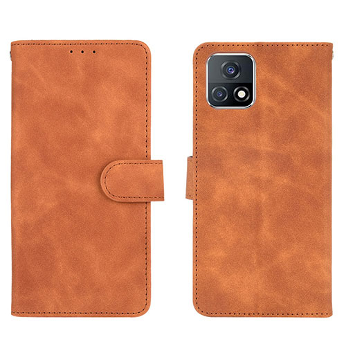 Leather Case Stands Flip Cover Holder L01Z for Vivo Y31s 5G Brown