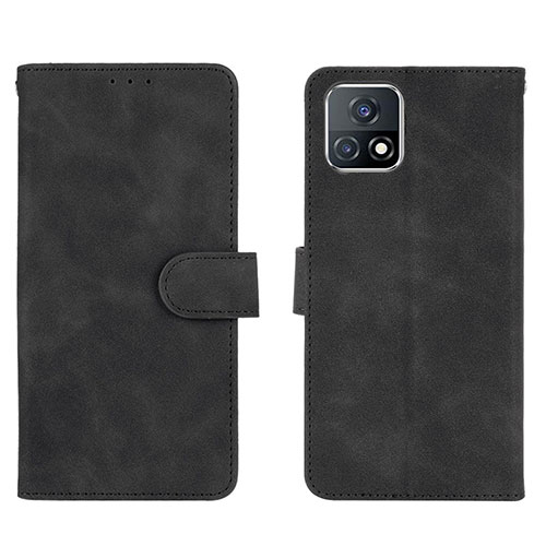 Leather Case Stands Flip Cover Holder L01Z for Vivo Y52s 5G Black