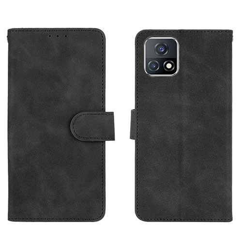 Leather Case Stands Flip Cover Holder L01Z for Vivo Y52s t1 5G Black