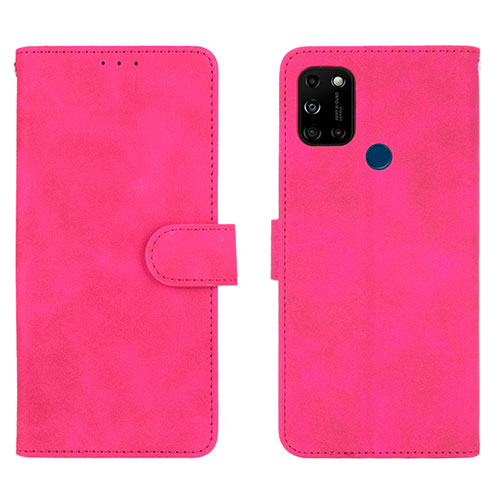 Leather Case Stands Flip Cover Holder L01Z for Wiko View5 Plus Hot Pink