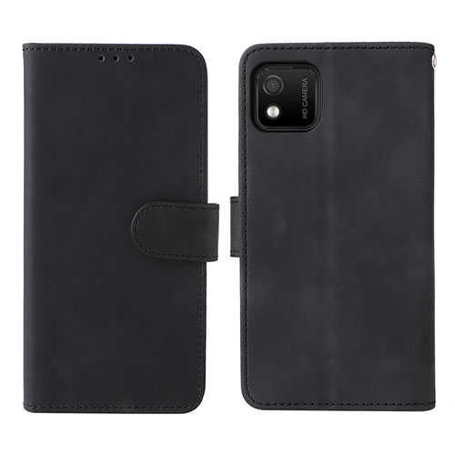 Leather Case Stands Flip Cover Holder L01Z for Wiko Y52 Black