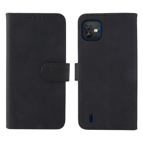 Leather Case Stands Flip Cover Holder L01Z for Wiko Y82 Black