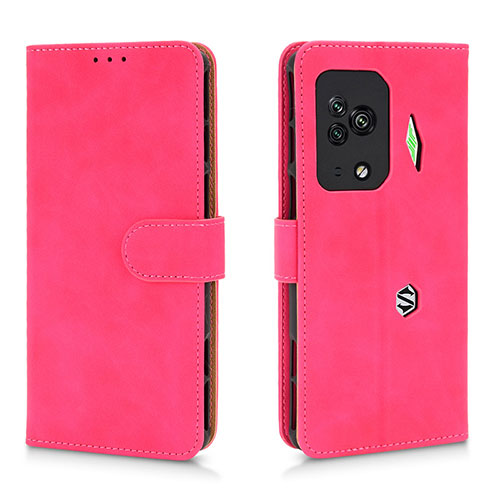 Leather Case Stands Flip Cover Holder L01Z for Xiaomi Black Shark 5 Pro 5G Hot Pink