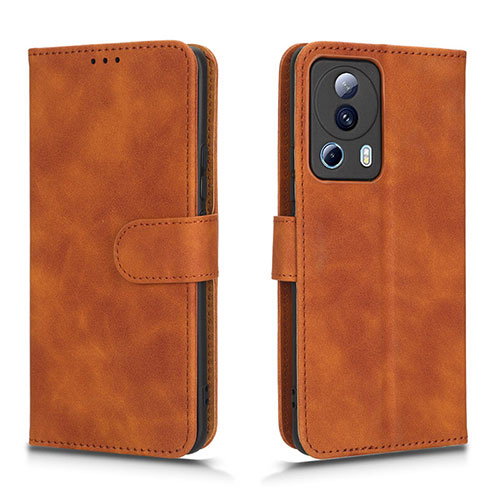 Leather Case Stands Flip Cover Holder L01Z for Xiaomi Civi 2 5G Brown