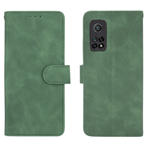 Leather Case Stands Flip Cover Holder L01Z for Xiaomi Mi 10T 5G Green