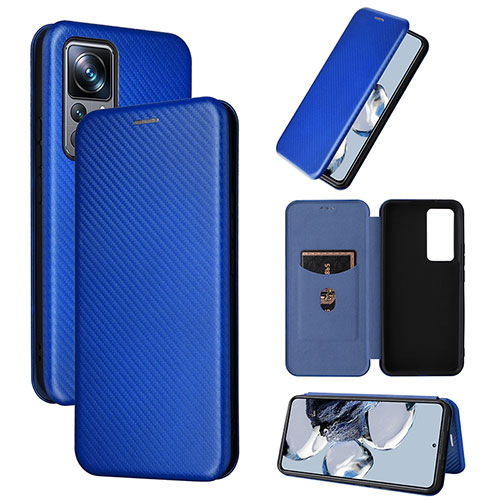 Leather Case Stands Flip Cover Holder L01Z for Xiaomi Mi 12T 5G Blue