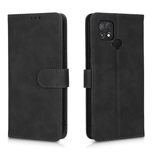 Leather Case Stands Flip Cover Holder L01Z for Xiaomi Poco C40 Black