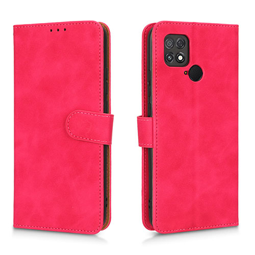 Leather Case Stands Flip Cover Holder L01Z for Xiaomi Poco C40 Hot Pink