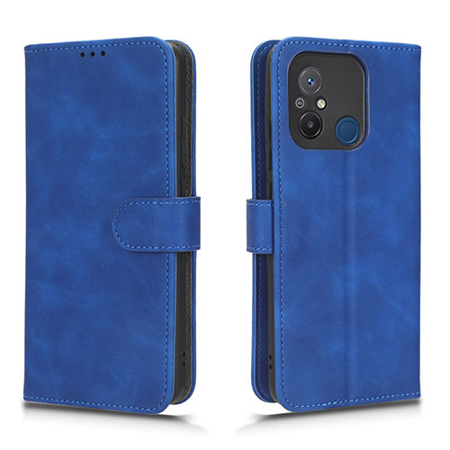 Leather Case Stands Flip Cover Holder L01Z for Xiaomi Poco C55 Blue