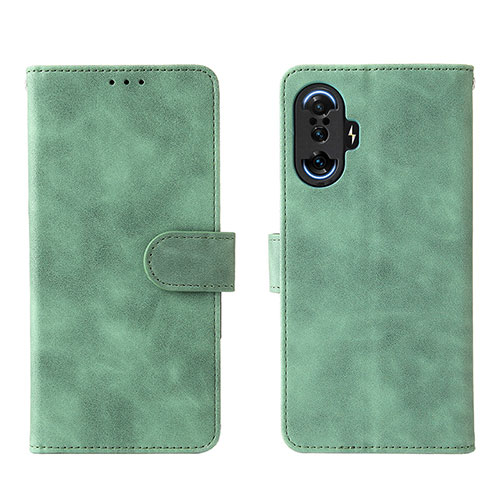 Leather Case Stands Flip Cover Holder L01Z for Xiaomi Poco F3 GT 5G Green