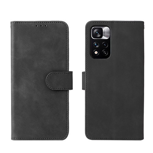 Leather Case Stands Flip Cover Holder L01Z for Xiaomi Poco M4 Pro 5G Black