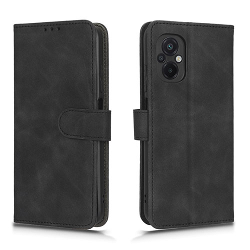 Leather Case Stands Flip Cover Holder L01Z for Xiaomi Poco M5 4G Black