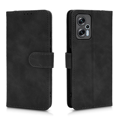 Leather Case Stands Flip Cover Holder L01Z for Xiaomi Poco X4 GT 5G Black