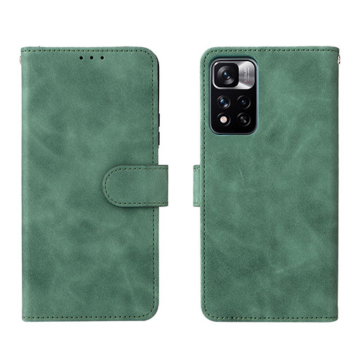 Leather Case Stands Flip Cover Holder L01Z for Xiaomi Poco X4 NFC Green