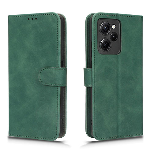 Leather Case Stands Flip Cover Holder L01Z for Xiaomi Poco X5 Pro 5G Green