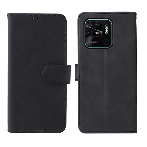 Leather Case Stands Flip Cover Holder L01Z for Xiaomi Redmi 10C 4G Black