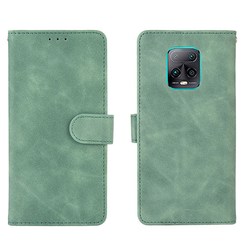 Leather Case Stands Flip Cover Holder L01Z for Xiaomi Redmi 10X 5G Green