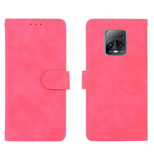 Leather Case Stands Flip Cover Holder L01Z for Xiaomi Redmi 10X Pro 5G Hot Pink