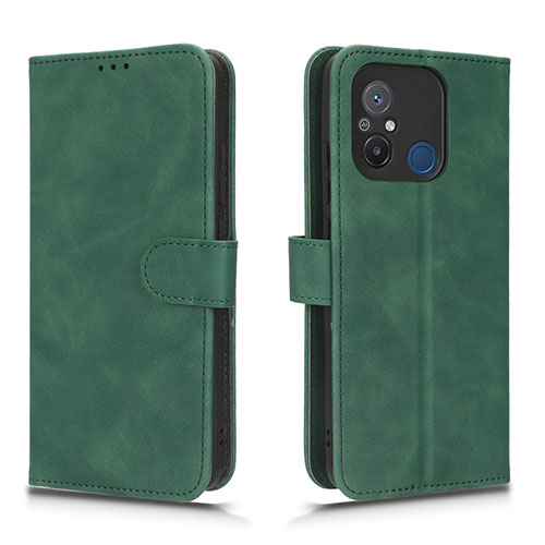 Leather Case Stands Flip Cover Holder L01Z for Xiaomi Redmi 11A 4G Green