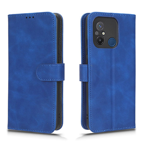 Leather Case Stands Flip Cover Holder L01Z for Xiaomi Redmi 12C 4G Blue