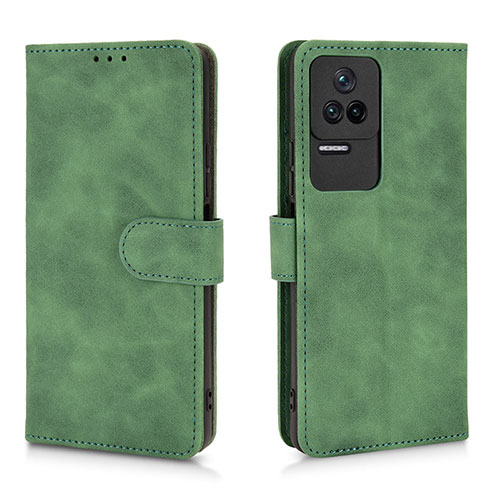 Leather Case Stands Flip Cover Holder L01Z for Xiaomi Redmi K40S 5G Green