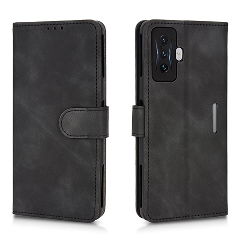 Leather Case Stands Flip Cover Holder L01Z for Xiaomi Redmi K50 Gaming AMG F1 5G Black