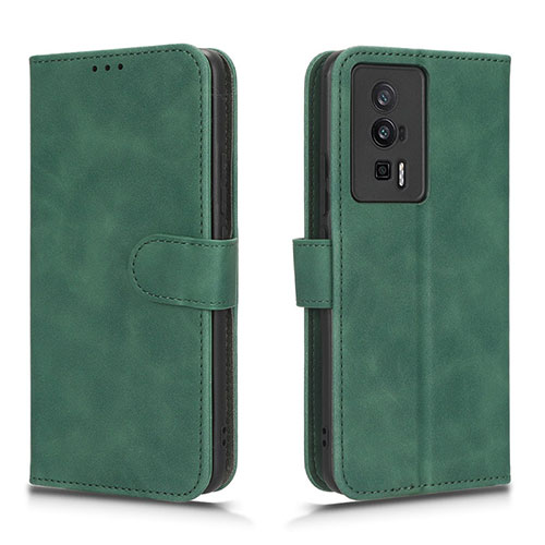 Leather Case Stands Flip Cover Holder L01Z for Xiaomi Redmi K60 5G Green