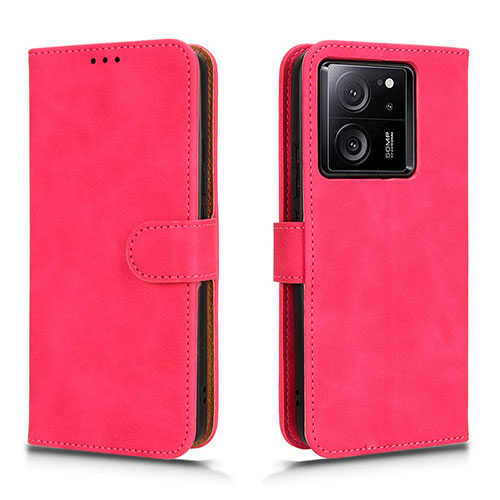 Leather Case Stands Flip Cover Holder L01Z for Xiaomi Redmi K60 Ultra 5G Hot Pink