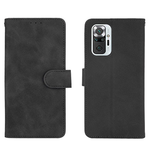 Leather Case Stands Flip Cover Holder L01Z for Xiaomi Redmi Note 10 Pro 4G Black